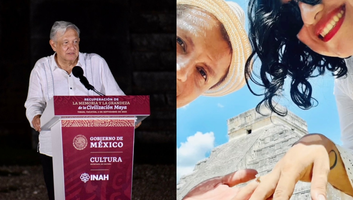 Pareja se compromete frente a AMLO durante su gira por Yucatán: VIDEO