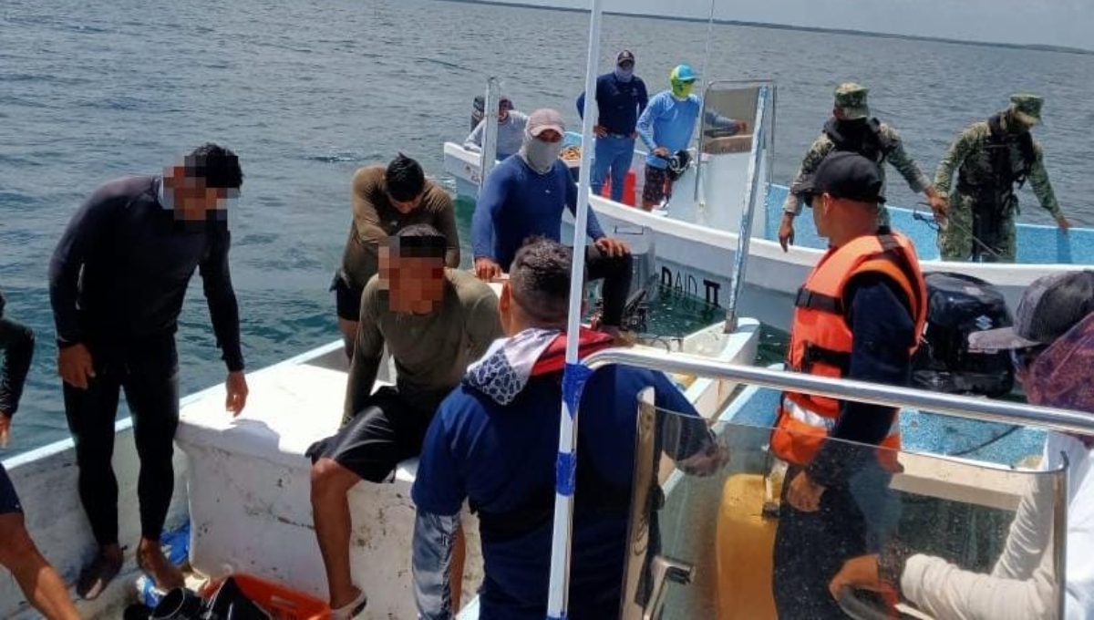 Aseguran a pescadores furtivos con varios kilos de pulpo y mero en Progreso