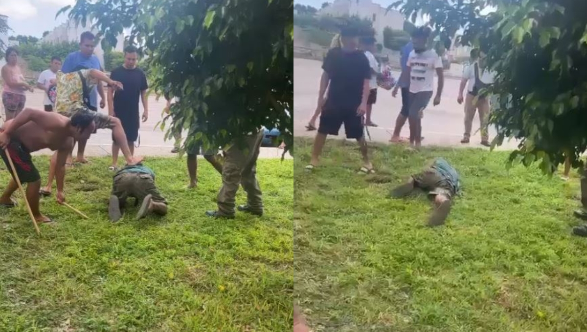 Vecinos de Cancún dan 'golpiza' a un hombre que intentaba robar en un departamento: VIDEO