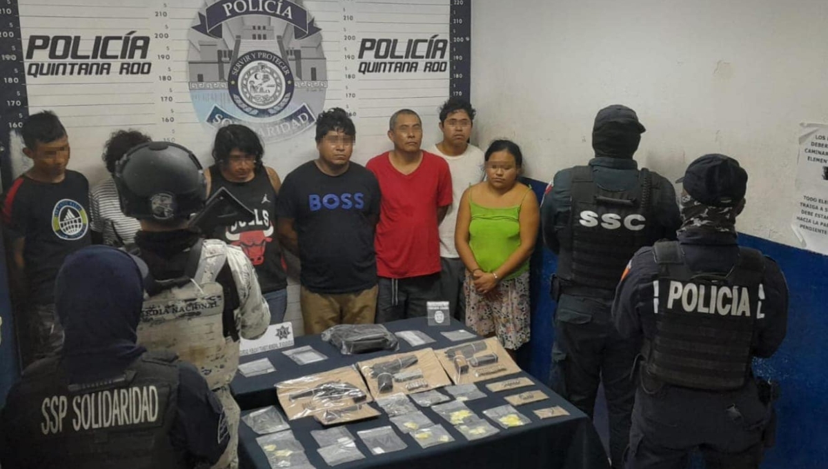 Los siete detenidos quedaron a disposición de la FGE Quintana Roo