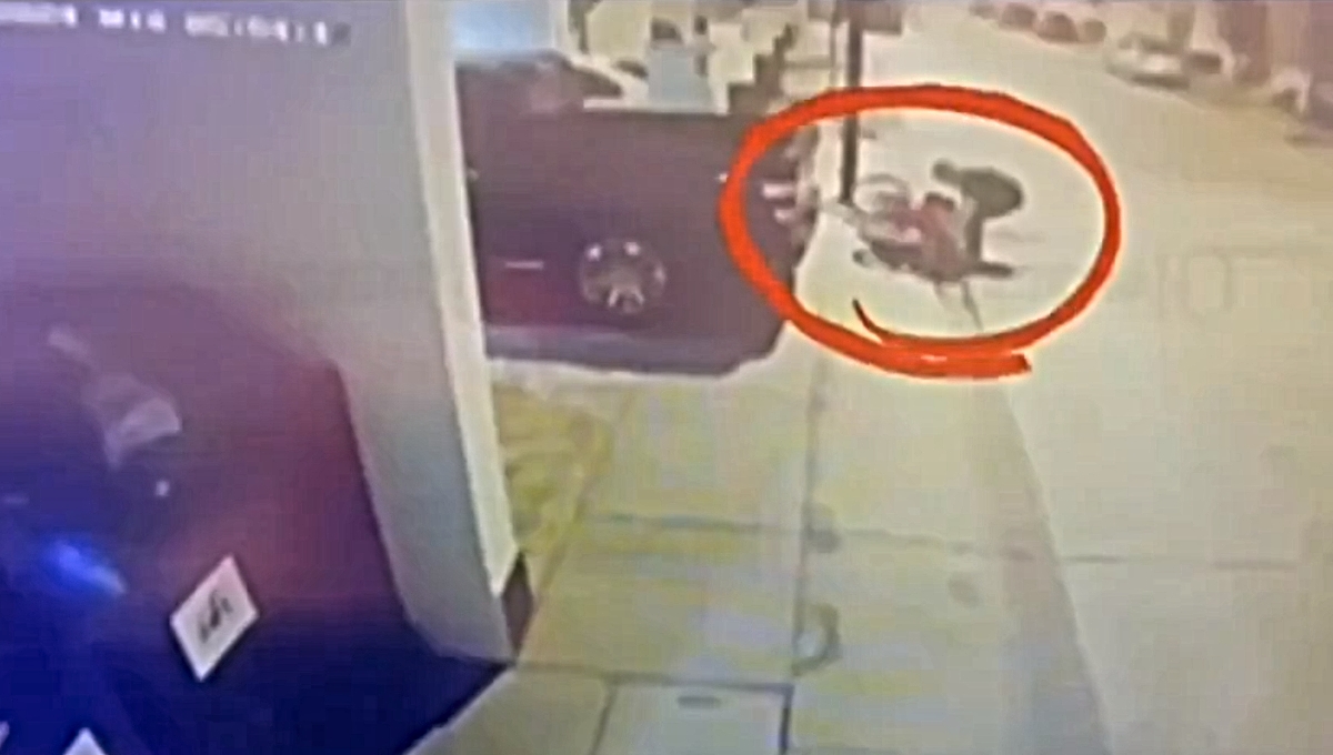 El video capta el momento en el que Paola Suárez se lanza a su camioneta del segundo piso