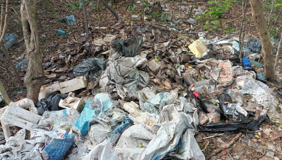 Parcelarios denuncian basurero clandestino en la vía Dzidzantún-Yobaín