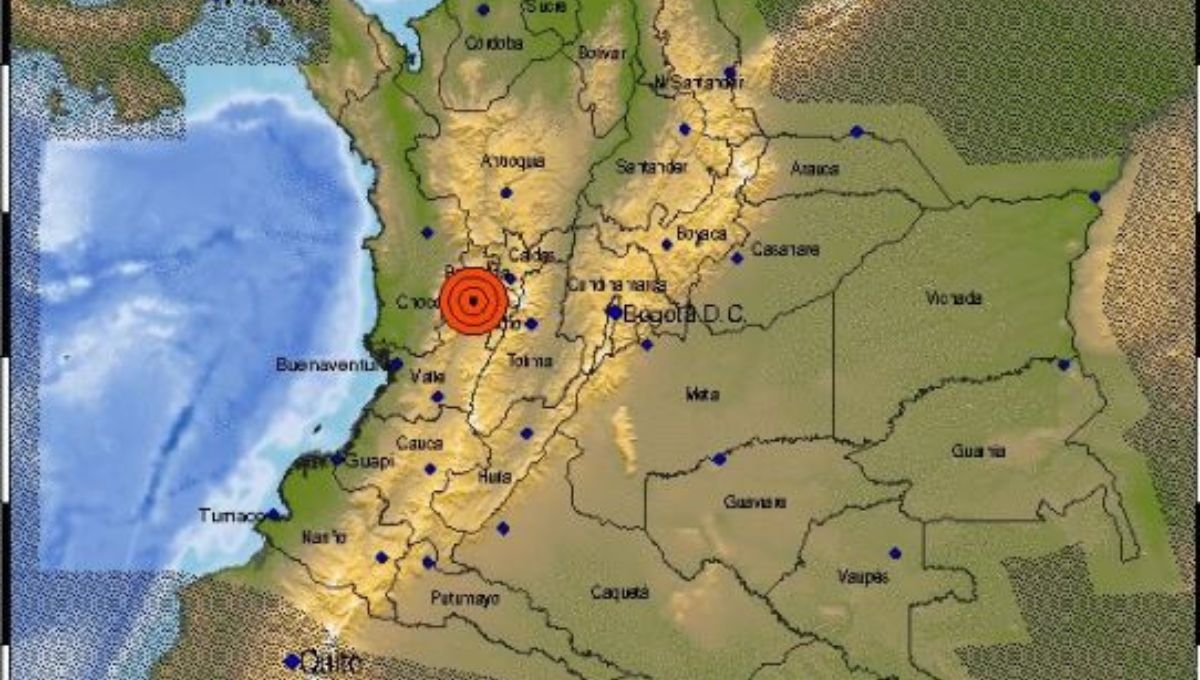 La mañana de este viernes se registró un sismo de magnitud 5.4 en la región Centro-Sur de Colombia
