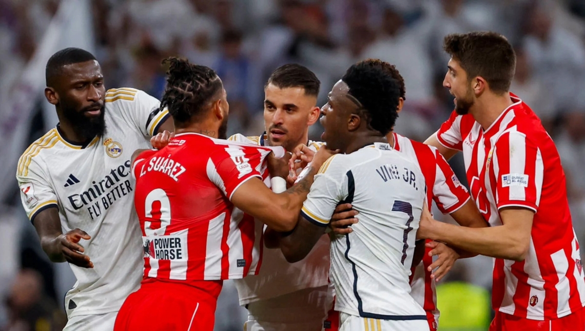 La noche en Madrid se volvió polémica luego de que se diera válido un gol de Vinicius Jr. que, aparentemente, fue con la mano y que significó el empate momentáneo de los merengues

