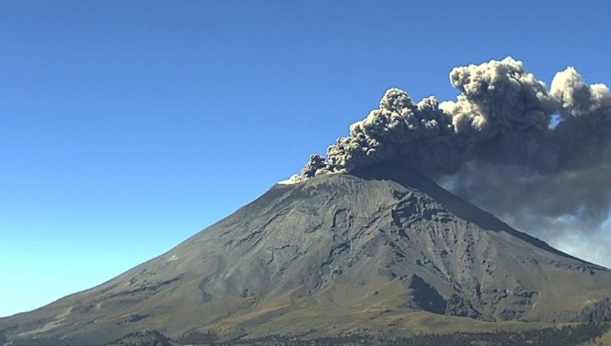 Este lunes, se reportó la actividad del Popocatépetl catalogada dentro del Semáforo Amarillo Fase 2