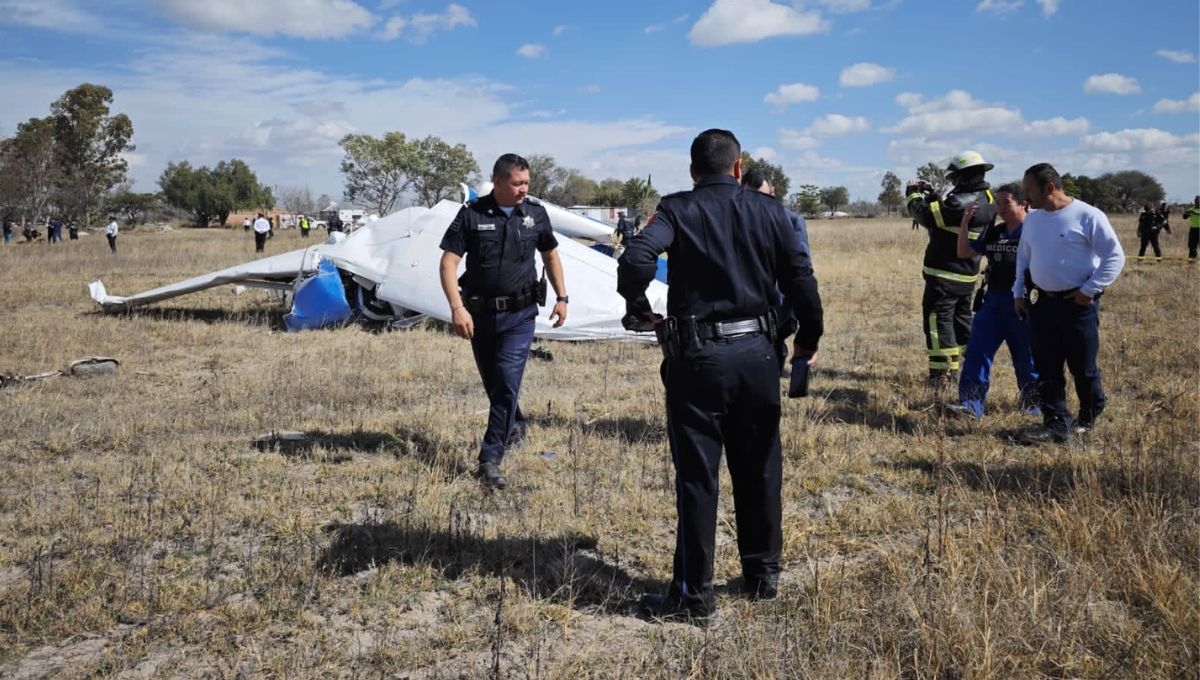 Avioneta se desploma cerca del Aeropuerto de Aguascalientes; accidente deja 2 heridos