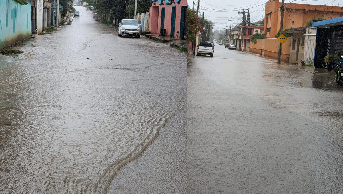 'Aguacero' en José María Morelos inunda calles del Centro de la ciudad