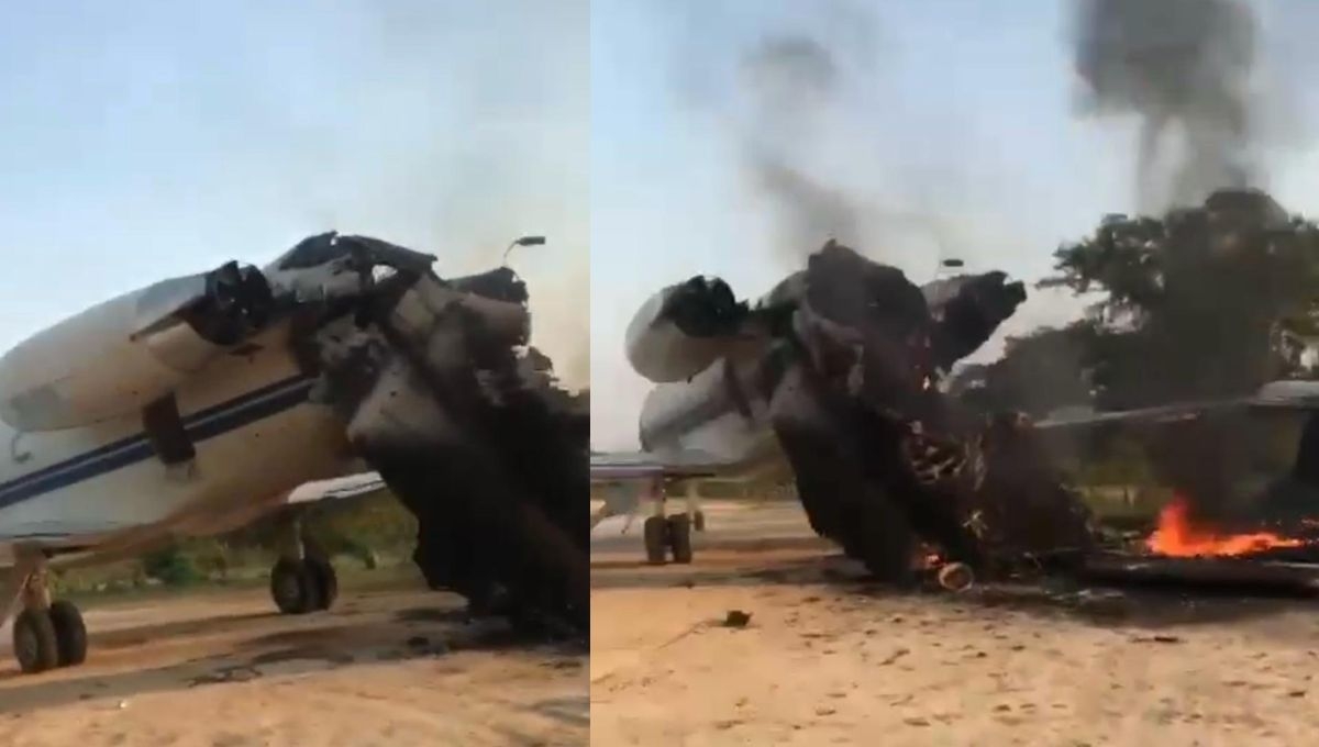 Fuerza Armada Nacional de Venezuela destroza un avión que volaba desde Cozumel