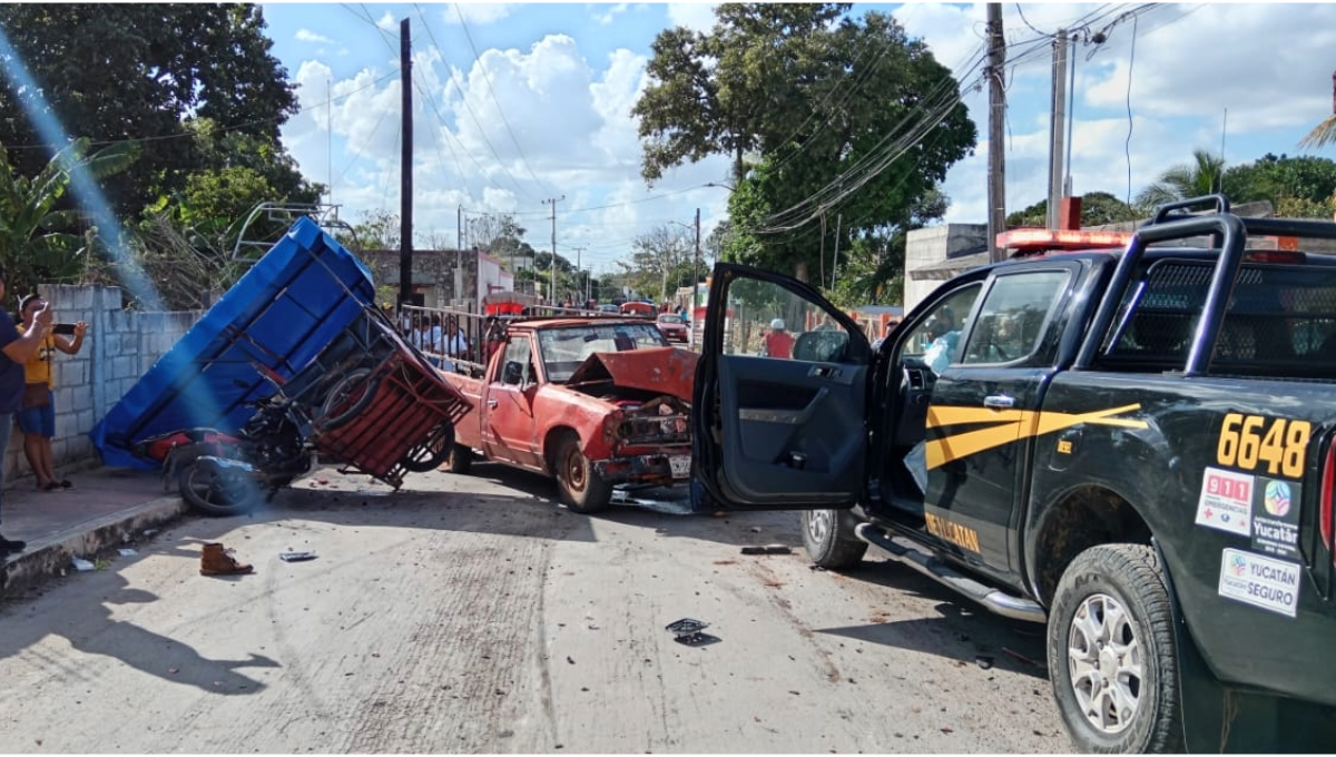 Patrulla de Yucatán provoca aparatoso accidente en Calkiní