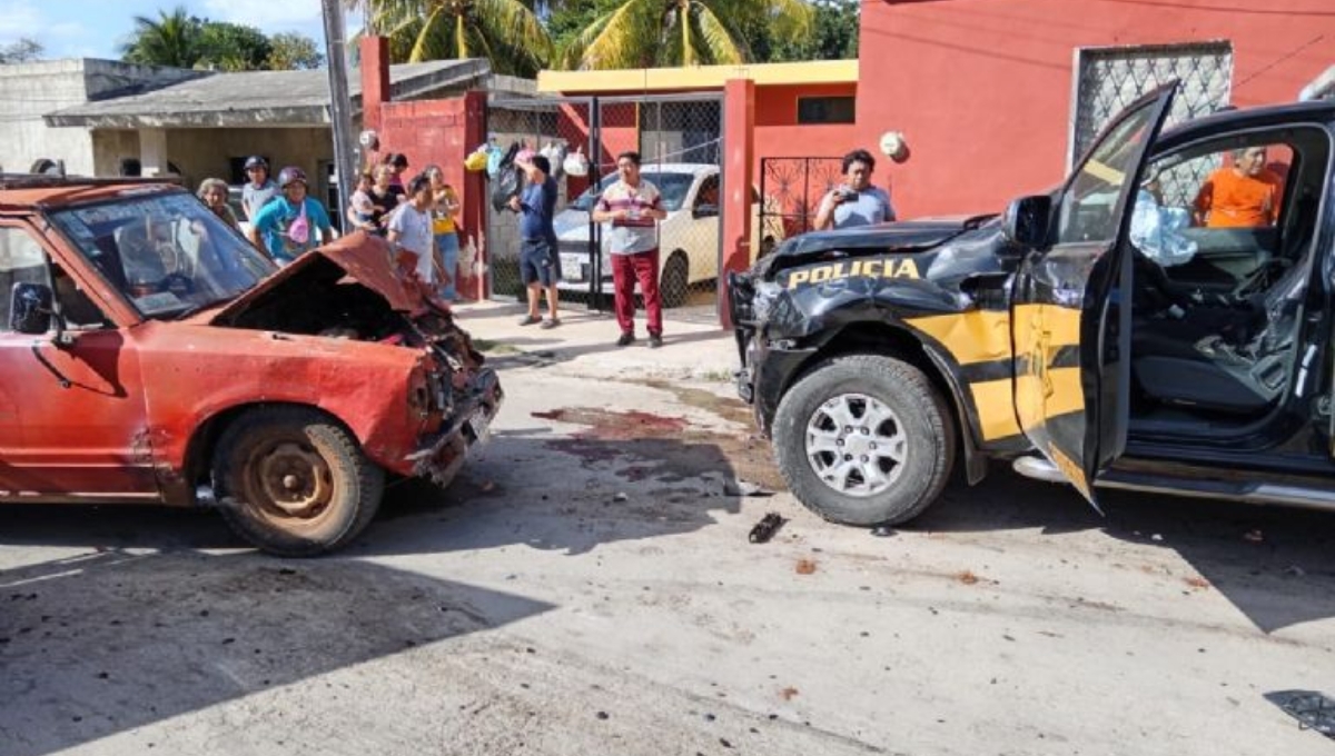 Elementos de la SSP Yucatán de la zona de Maxcanú perseguían a un auto desde Halachó y terminaron en Calkiní, Campeche