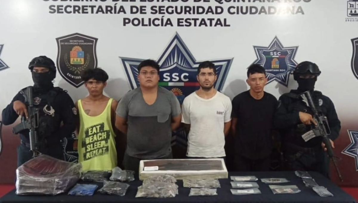 Arrestan a cuatro presuntos narcomenudistas en Cancún