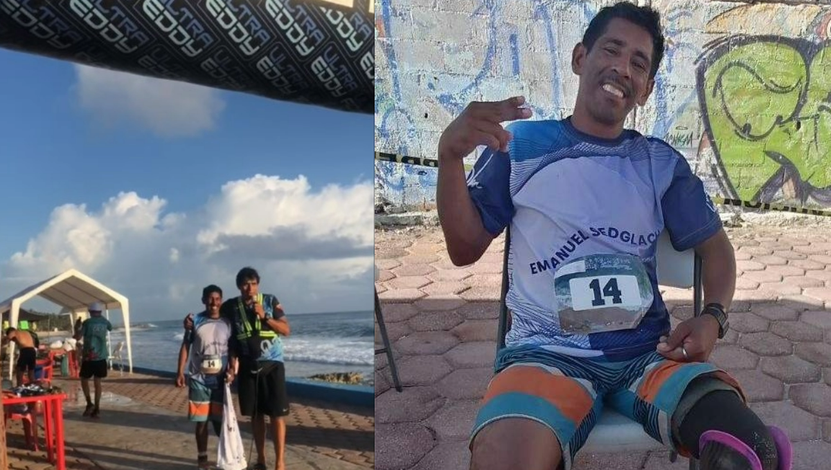 Atleta veracruzano completó 101 km con todo y prótesis en el 'Ultramaratón de Isla Mujeres'