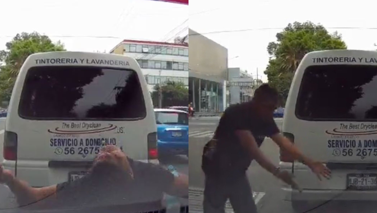 Limpiaparabrisas finge ser atropellado en la CDMX y se hace la "vístima": VIDEO