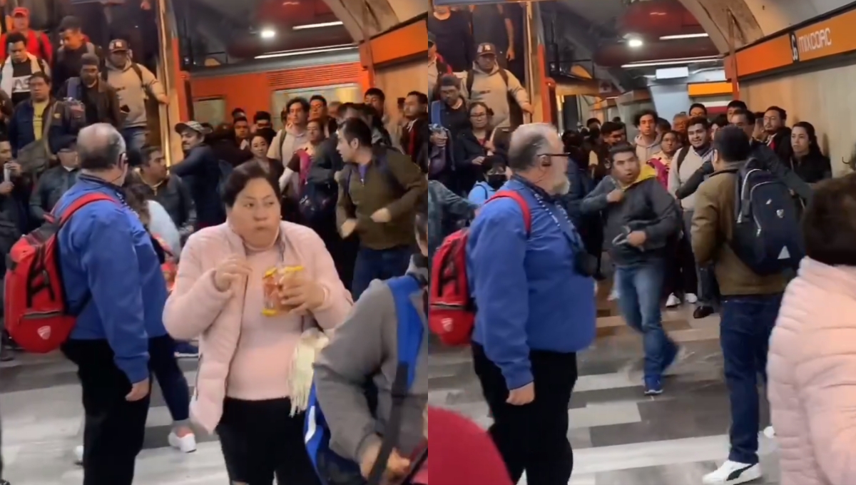 Hombres se enfrentan a golpes en la Estación Mixcoac del Metro de la CDMX: VIDEO