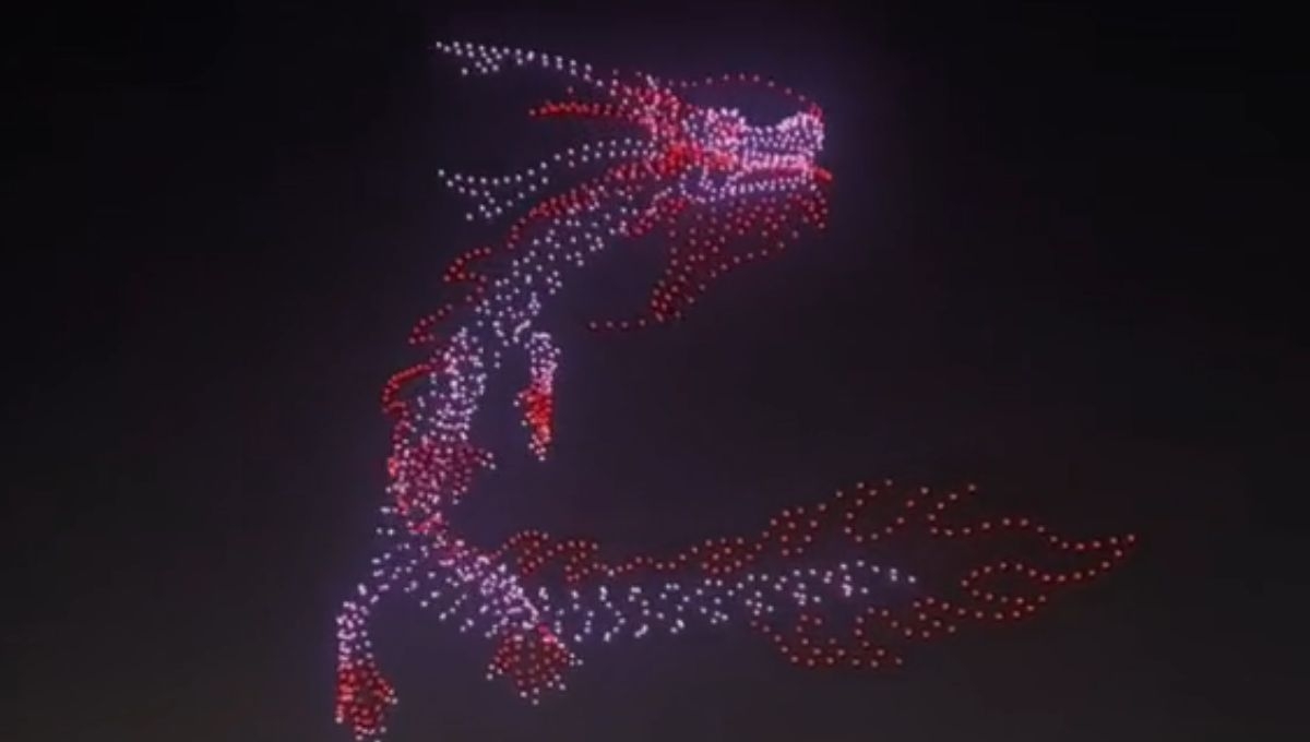 Así fue como se formó un dragón con drones en Ganzhou
