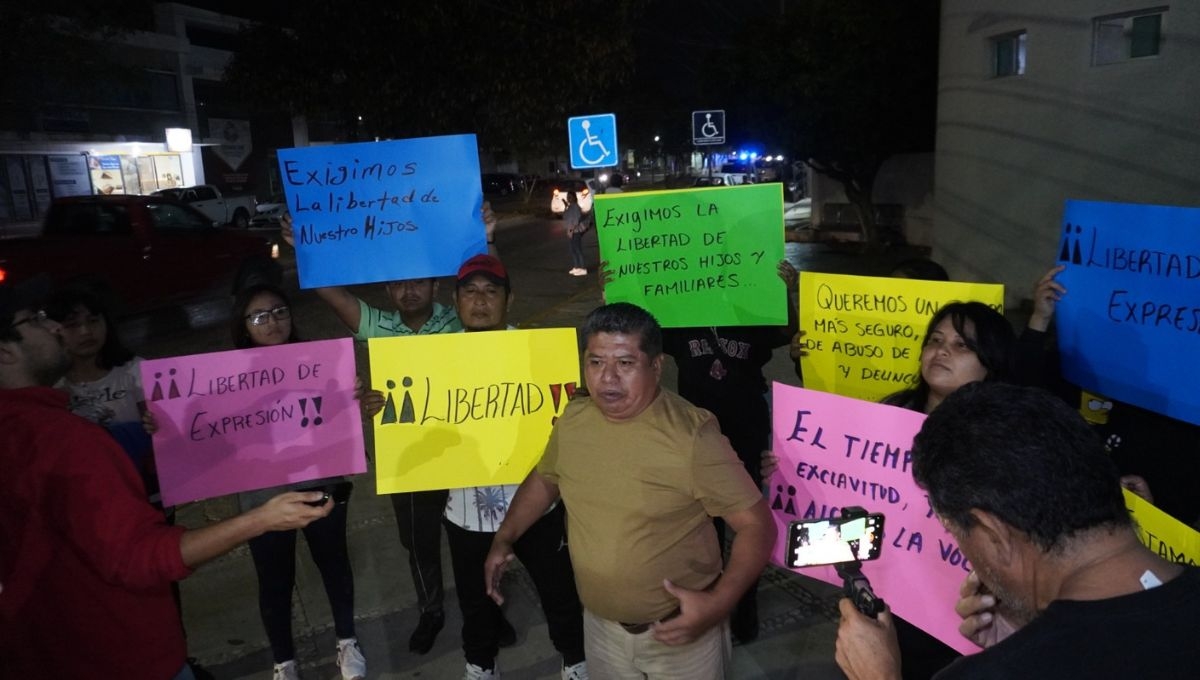 Familiares protestaron por la detención de sus familiares en Campeche