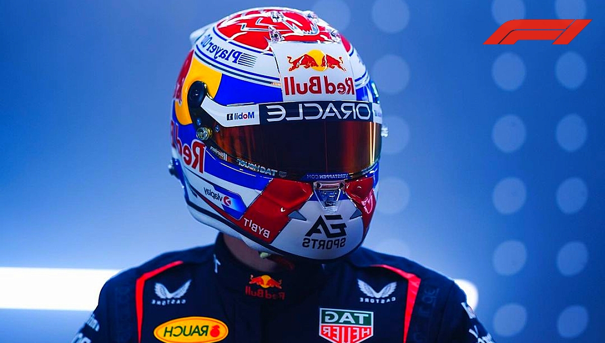 Max Verstappen, piloto neerlandés de Red Bull, presume nuevo casco para 2024