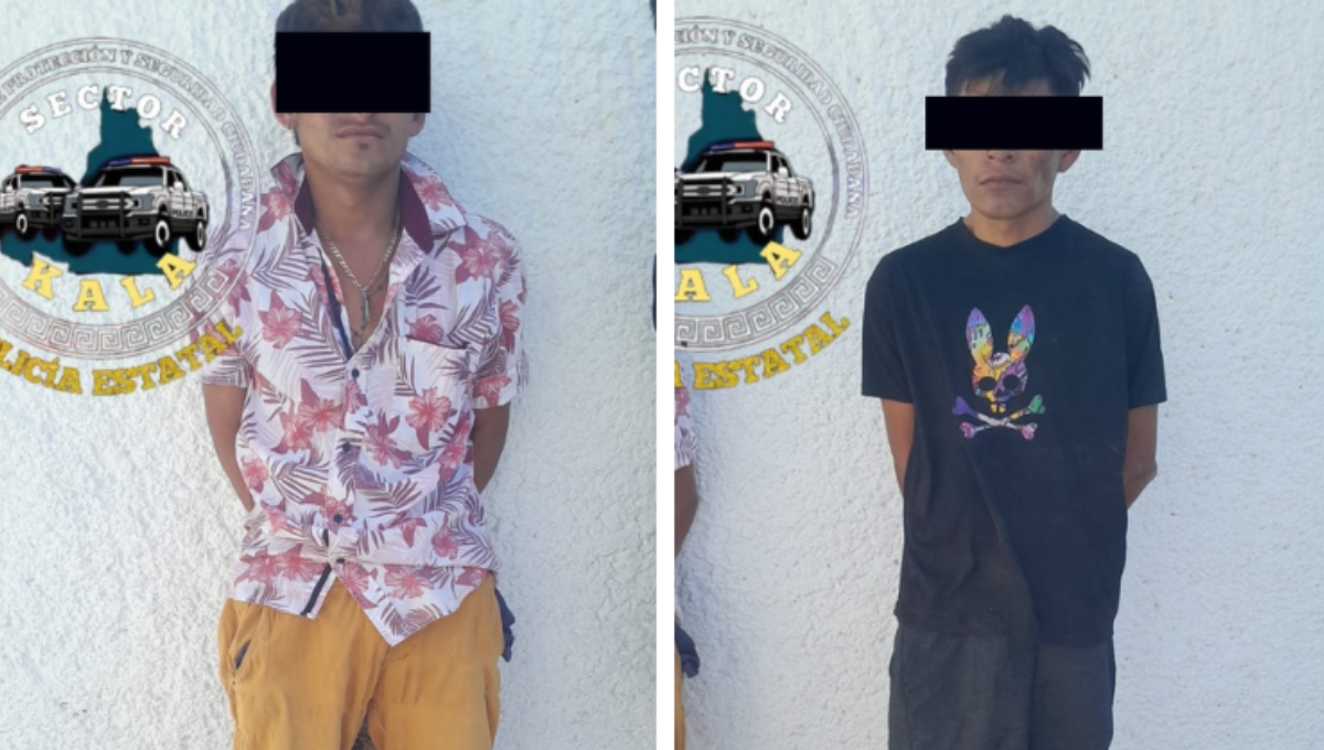 Detienen a dos hombres por robar un comprensor en una casa en Campeche