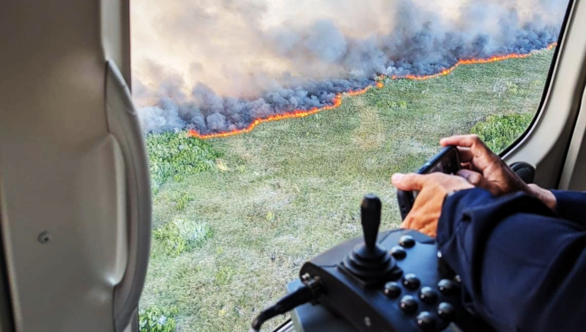 Se incendia Reserva Ecológica de Dzilam Bravo, Yucatán; Secretaría Marina despliega operativo