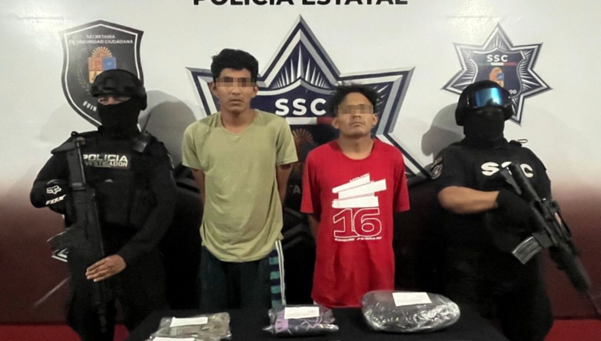 Capturan a dos presuntos narcomenudistas en Cancún