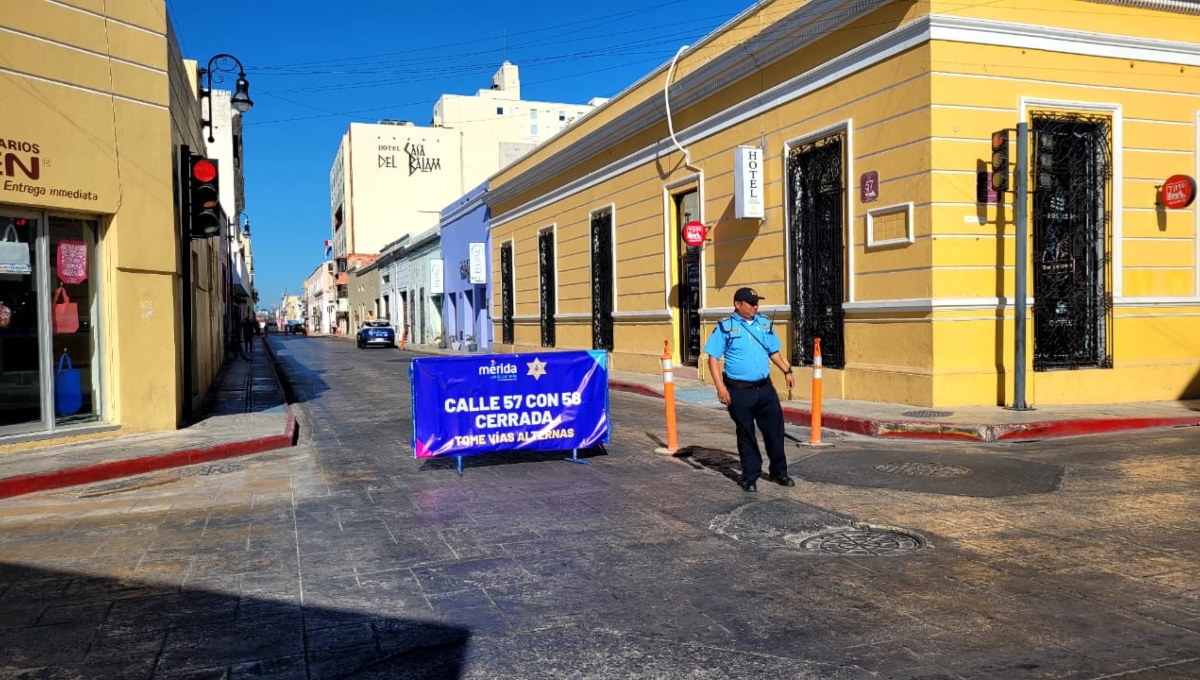 Por obras del Corredor Turístico de Mérida, cierran calles en el Centro Histórico