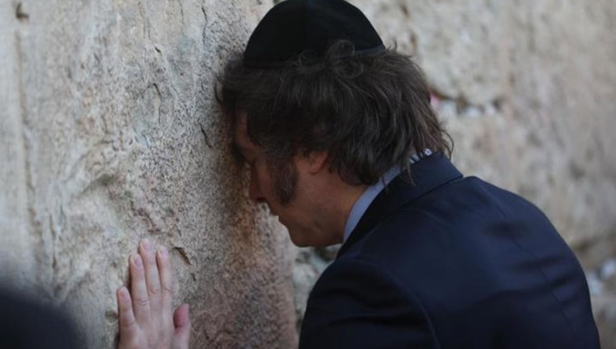 El presidente argentino Javier Milei visitó el Muro de los Lamentos en Jerusalén