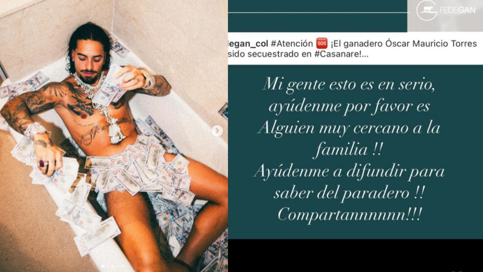 Maluma es criticado en redes por presumir lujos antes del secuestro de su amigo