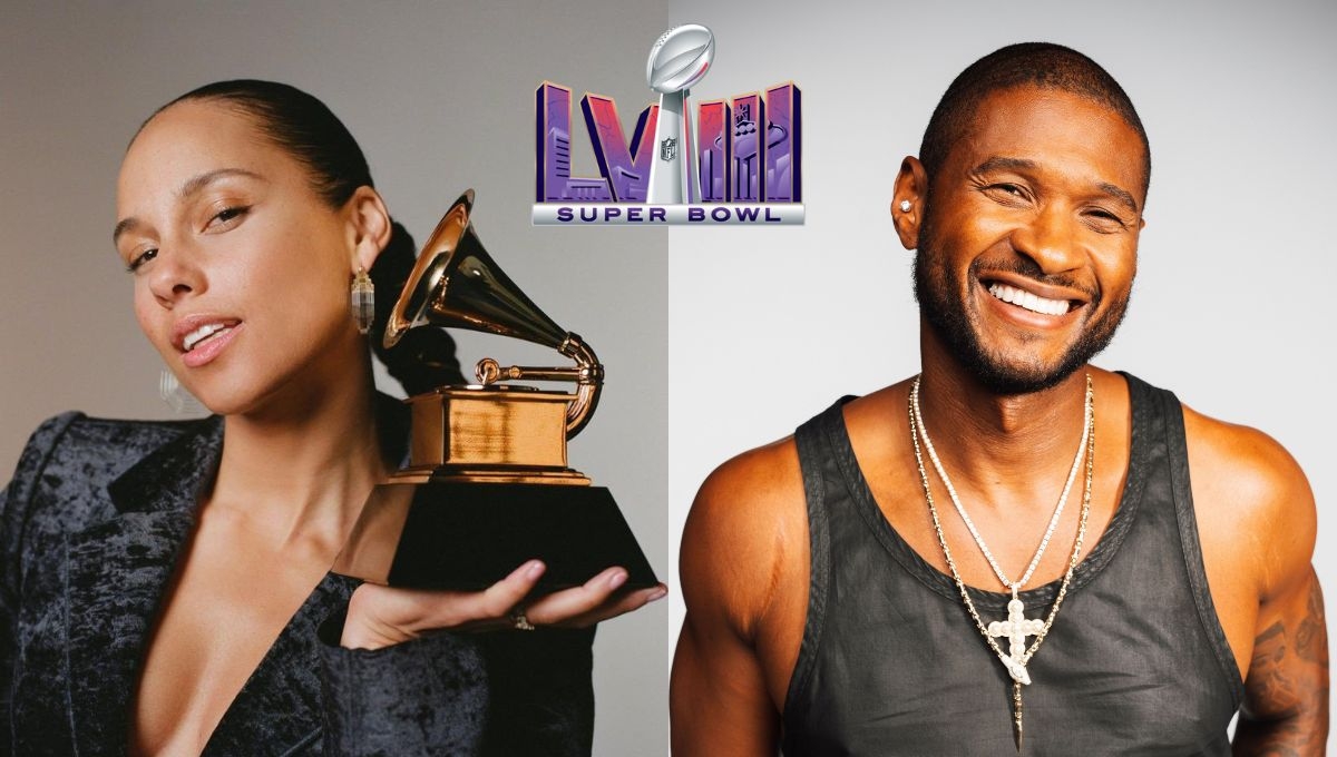 Alicia Keys y Justin Bieber se uniría a Usher en el medio tiempo del Super Bowl LVIII