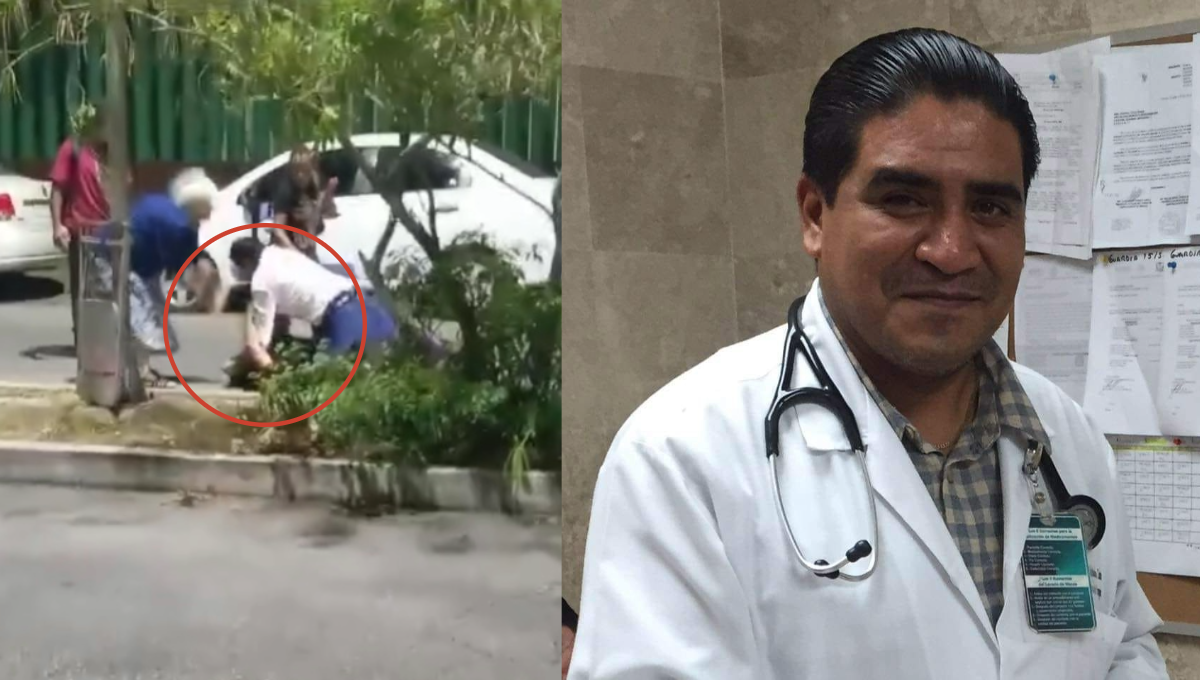 El médico del IMSS T1 de Mérida presentó graves heridas tras los golpes que recibió