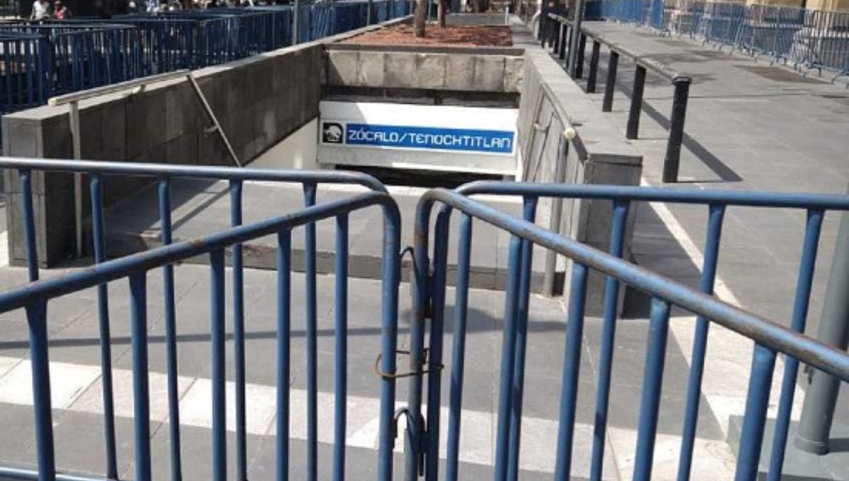 El Metro de la CDMX informó que la estación Zócalo-Tenochtitlán, permanecerá cerrada por el evento que encabeza en la Plaza de la Constitución, Claudia Sheinbaum
