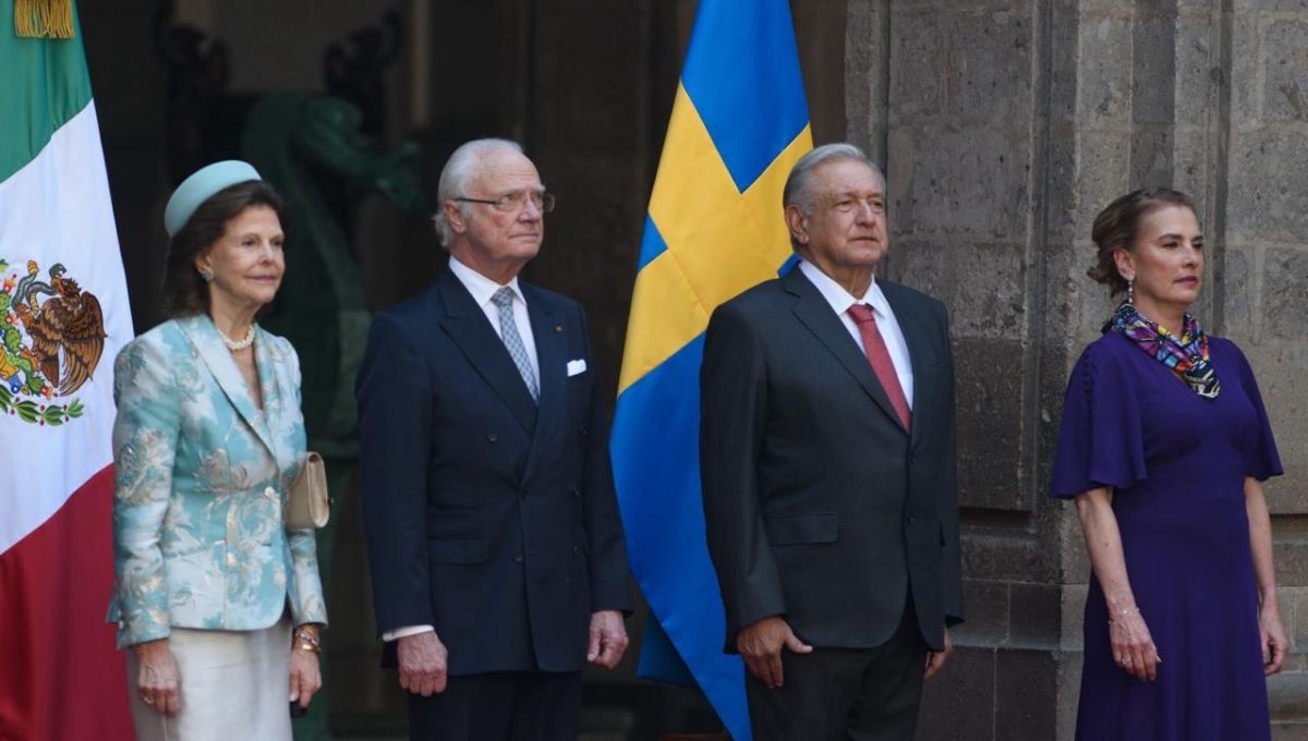 En su visita a México, los reyes de Suecia fueron recibidos este martes en Palacio Nacional por el Presidente Andrés Manuel López Obrador y su esposa, Beatriz Gutiérrez Müller