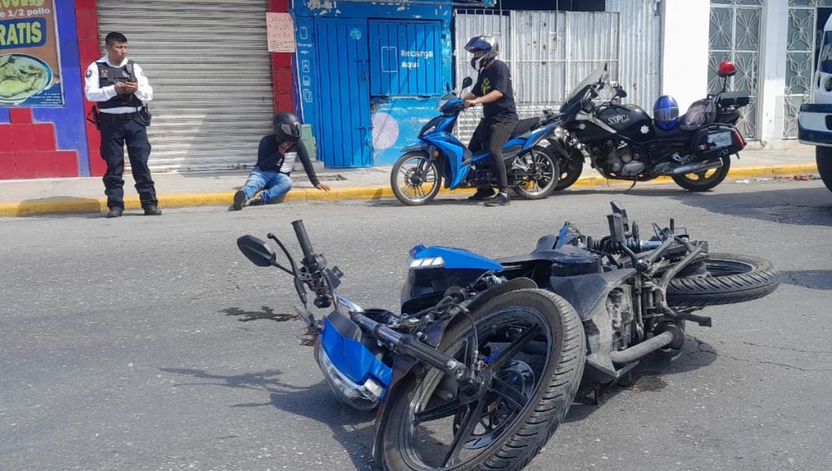 Hechos viales en Campeche dejan tres motociclistas lesionados