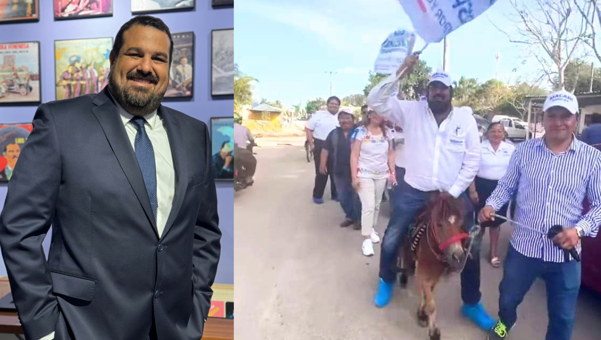 Critican a candidato del PAN por maltrato animal en Yucatán luego de subirse a un poni: VIDEO