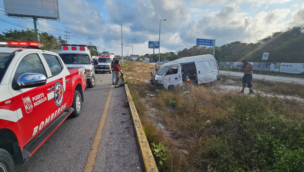Se reporta accidente en la vía Puerto Morelos-Cancún; hay un lesionado