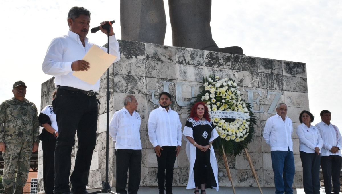 En Campeche, conmemoran 218 aniversario del natalicio de Benito Juárez