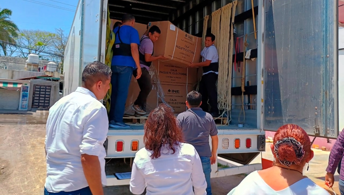 INE Campeche recibe el primer paquete de material electoral para el próximo 2 de junio