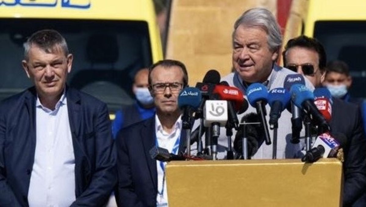 António Guterres, secretario general de la ONU, señaló en el paso fronterizo de Rafah que generaciones y familias palestinas enteras han sido devastadas por el hambre y su identidad ha sido borrada
