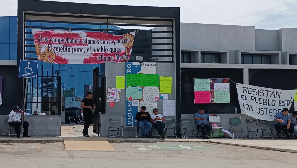 Policías de Campeche viven su octavo día de huelga indefinida: EN VIVO