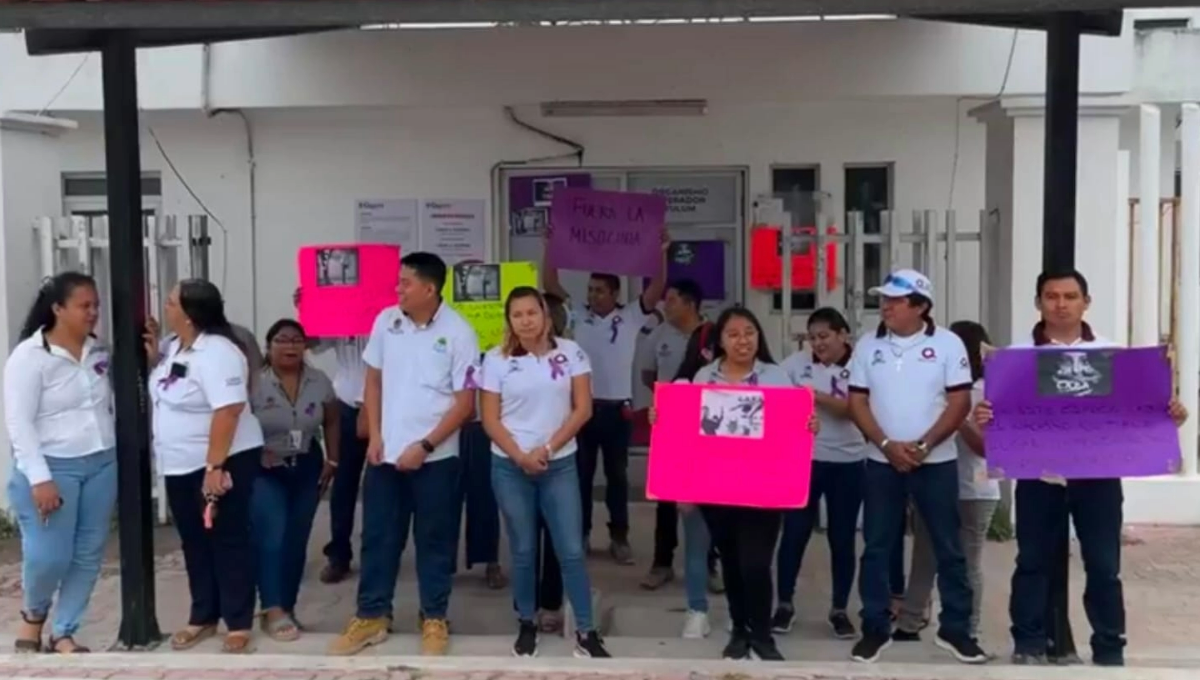 Trabajadores de la empresa CAPA se manifestaron en Tulum