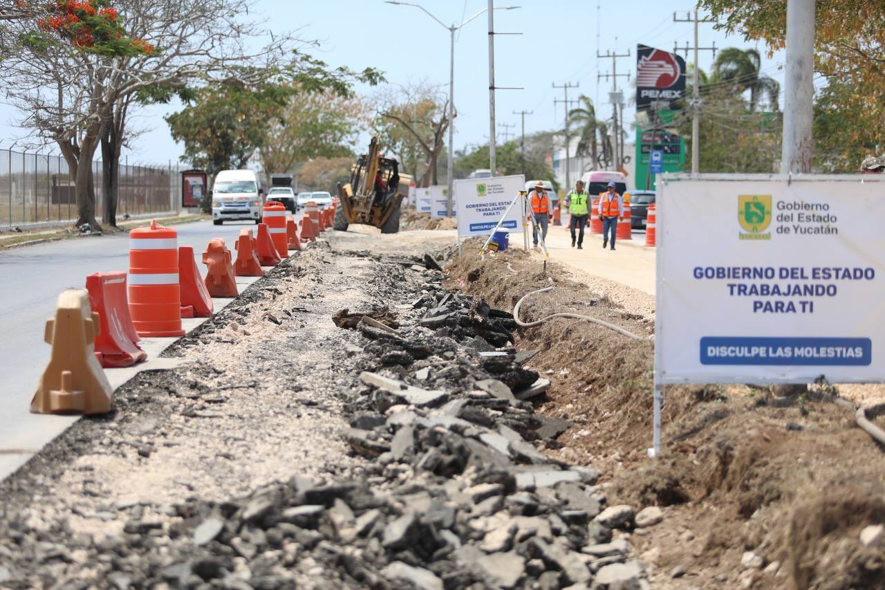 La avenida Internacional de Mérida registra afectaciones en el tránsito por los trabajos del IE-TRAM