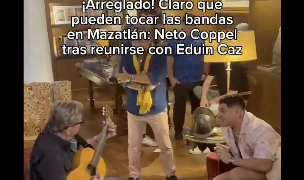Eduin Caz y Ernesto Coppel acuerdan que las bandas sigan tocando en playas de Mazatlán