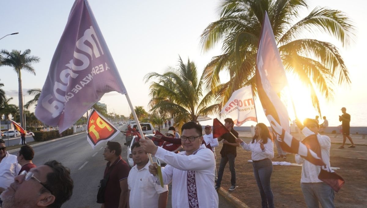 Partido Verde deja solo a Morena y PT en el inicio de campaña en Campeche