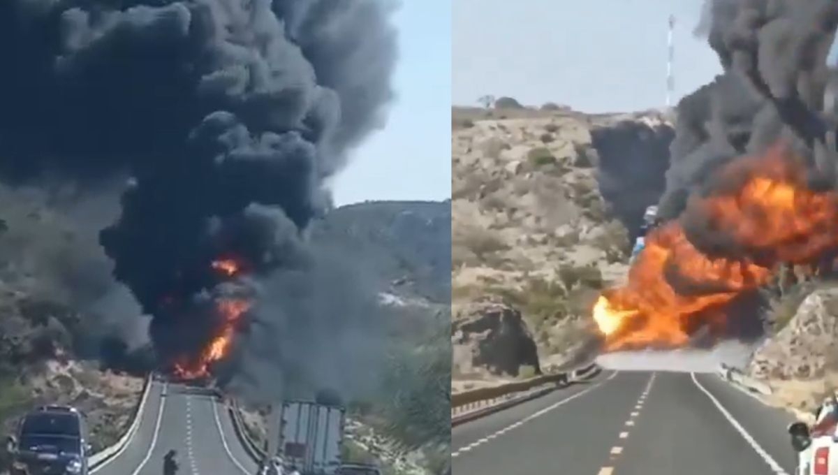 Choque de pipas de combustible genera incendio en carretera Oaxaca-Puebla: VIDEO