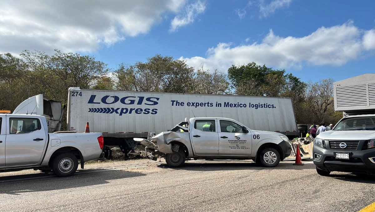 Choque entre tráileres deja dos lesionados en la vía Mérida-Campeche