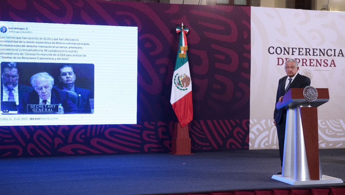Andrés Manuel López Obrador, presidente de México, reconoció la condena que hizo la OEA a los hechos ocurridos en la Embajada de México en Ecuador