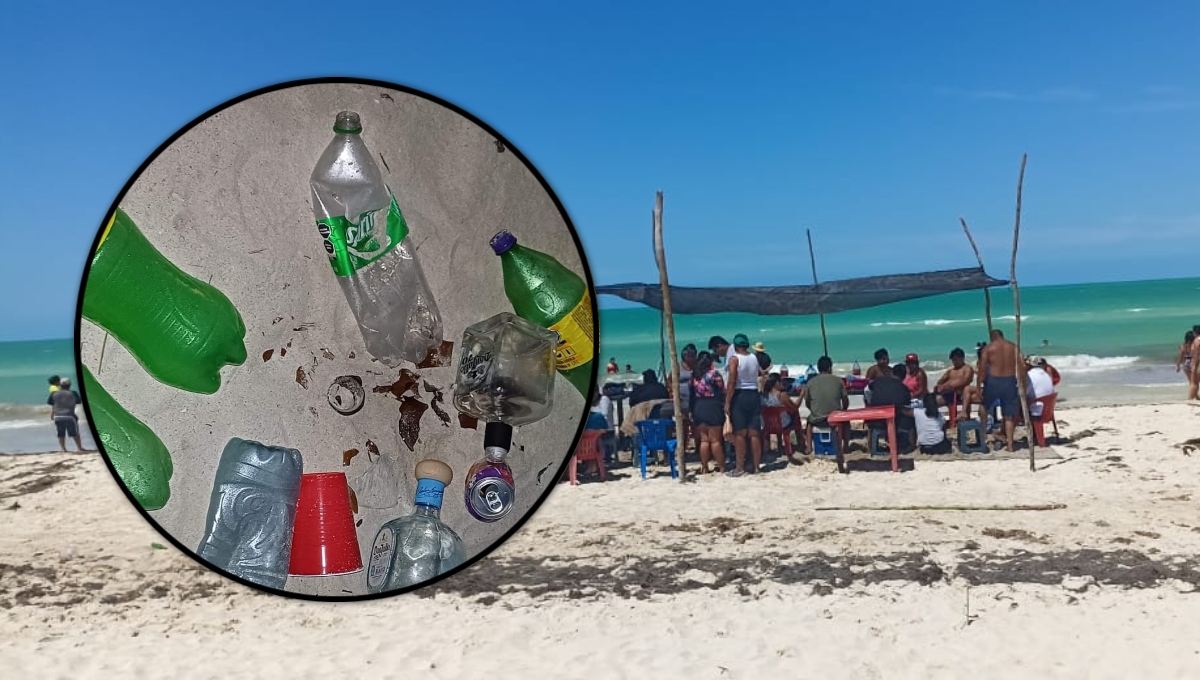 Tras Semana Santa, dejan un 'cochinero' en playas de El Cuyo, Yucatán