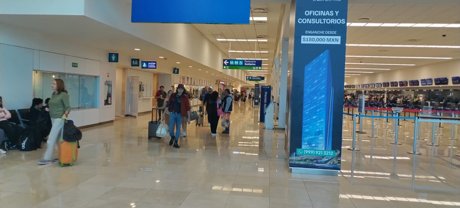 Los retrasos de vuelos en el aeropuerto de Mérida han sido mínimos