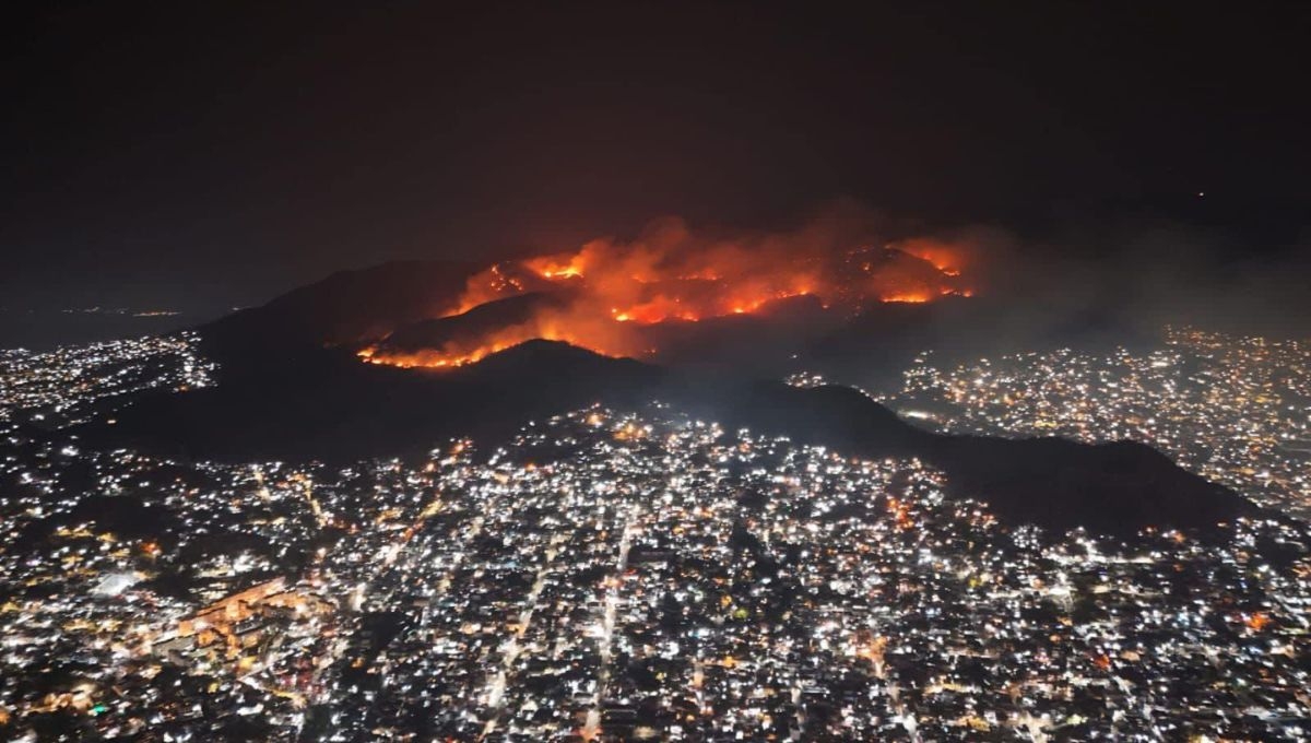 Así lucen los incendios forestales en Acapulco