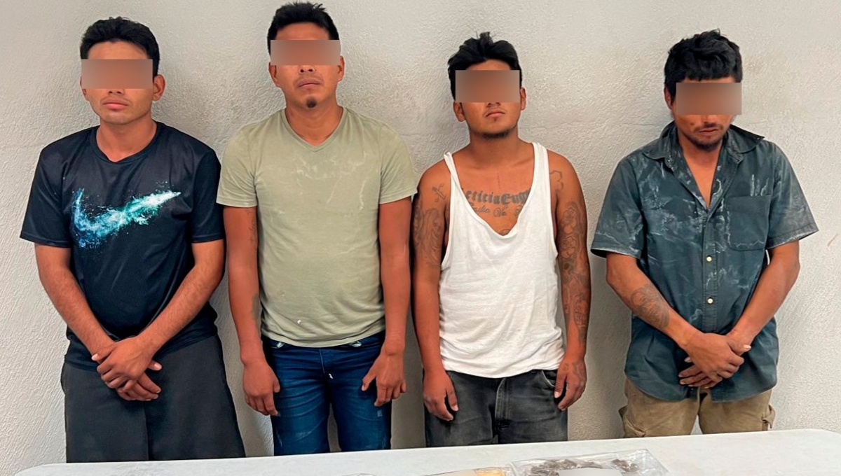 Cuatro hombres fueron detenidos en Playa del Carmen en posesión de drogas