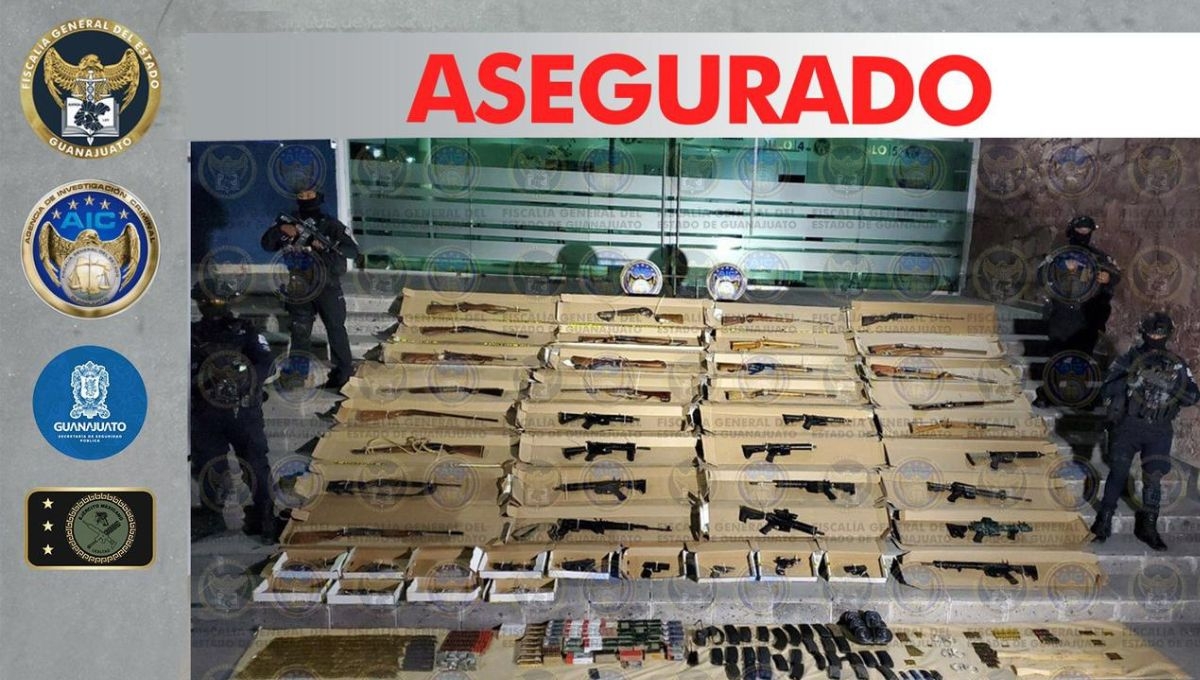 En un operativo conjunto en el municipio de San Felipe, Guanajuato, se decomisaron 52 armas de fuego de diversos calibres así como cartuchos útiles y sustancias ilegales
